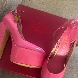 Valentino Garavani Vibrant Pink Platform Heels